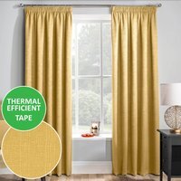 Matrix Tape-Top Thermal Noise Reducing Dim Out Curtains - Ochre / 117cm / 183cm