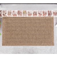 Modern Herringbone Design Outdoor-Indoor Waterproof Rugs - Jute / 50x80 cm Rectangle - thumbnail 1