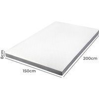 Dual Layer Cooling Gel Memoary Foam Mattress Topper - White / King