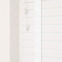 Faux Wood Venetian Blinds with Tapes - Ultra White / 260cm