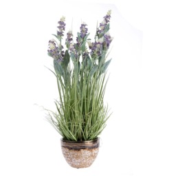 Homescapes Artificial Purple Lavender Plant in Metallic Ceramic Pot, 66 cm Tall - Purple - thumbnail 5
