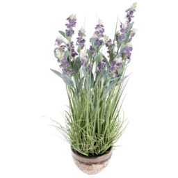 Homescapes Artificial Purple Lavender Plant in Metallic Ceramic Pot, 66 cm Tall - Purple - thumbnail 4