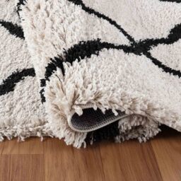 Moroccan Berber Shaggy Rugs Living Room Bold Trellis Design - Stone / 80x150 cm Rectangle - thumbnail 2