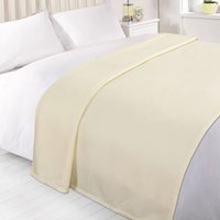 Medium Plain Fleece Throw Blanket - Cream
