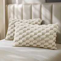 Soft Chunky Popcorn Thermal Teddy Reverse Pillowcase Pair - Cream