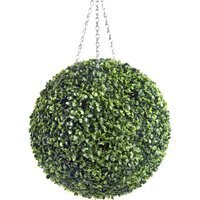 Best Artificial 36cm Green Boxwood Buxus Grass Hanging Basket Topiary Ball - Green - image 1