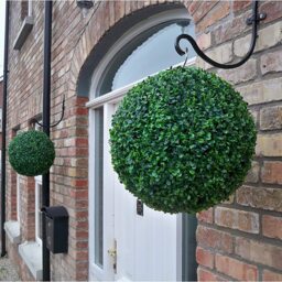 Best Artificial 36cm Green Boxwood Buxus Grass Hanging Basket Topiary Ball - Green - thumbnail 2