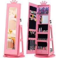 3-in-1 Swivel Kids Jewellery Cabinet - Pink