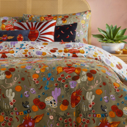 Chillies Embroidered Cushion - Black / 80 Feather 20 Polyester - thumbnail 5