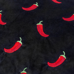 Chillies Embroidered Cushion - Black / 80 Feather 20 Polyester - thumbnail 4