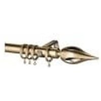 25-28mm Lola End Antique Brass Metal Curtain Pole Set - Antique Brass / 200cm - image 1