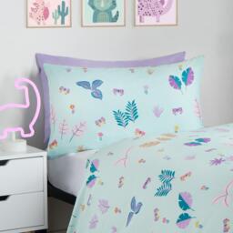 Dino Duvet Cover Set - Pink / Single - thumbnail 4