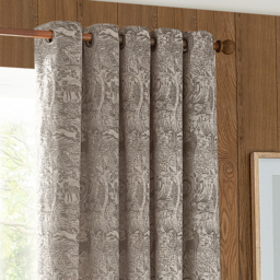Set of 2 Winter Woods Chenille Eyelet Curtains - Taupe / 168cm / 137cm - thumbnail 4