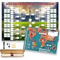World Cup Wall Chart Poster 48 Teams Match Schedule - White