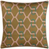 Carnaby Chain Geometric Satin Cushion - Bronze