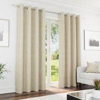 Knightsbridge Cream Blackout Chenille Eyelet Curtains - Cream / 229cm / 274cm - image 1