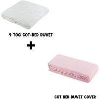 Junior Joy Baby 9 TOG Cot Bed Duvet and Duvet Cotton Cover Set  120x150cm - Pink