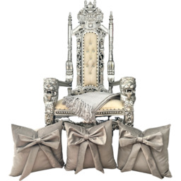 Silver Plush Bespoke Velvet Bow Cushion - silver - thumbnail 3