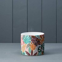 Rustic Teal Amazon Leaf Pot Plant pot - Multi