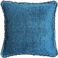 Astbury Chenille Fringed Cushion - Teal