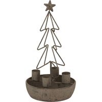 Hill Interiors Rustic Outline Tree Christmas Candle Holder - Antique Bronze / 1