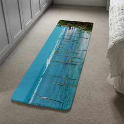 Fishermen on the ocean coast of Sri Lanka Designer Runner Rug - Blue - thumbnail 4
