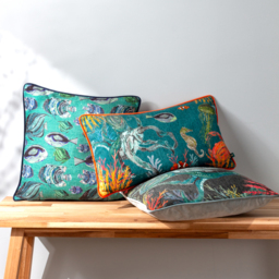 Abyss Sea Creatures Chenille Cushion - Ocean / Polyester - thumbnail 5