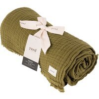 Lark Muslin Cotton Throw - Khaki / 180cm