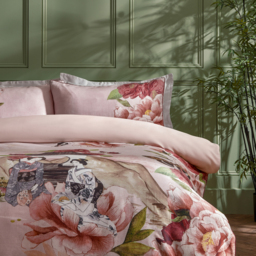 Geisha Cotton Duvet Cover Set - Blush / Superking - thumbnail 2