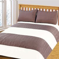 Pleated Meriden Duvet Cover and Pillowcase Set - Chocolate - image 1