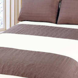 Pleated Meriden Duvet Cover and Pillowcase Set - Chocolate - thumbnail 2