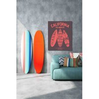 'Los Angeles California' Graphic Art on Canvas - Red / 101cm / 77cm - thumbnail 1