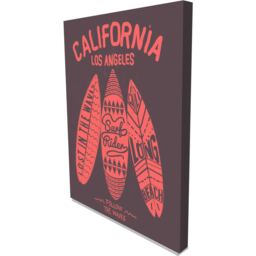 'Los Angeles California' Graphic Art on Canvas - Red / 101cm / 77cm - thumbnail 2