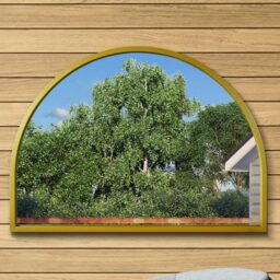 Arcus Gold Metal Framed Arched Garden Wall Mirror - Gold - thumbnail 3