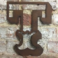 Personalised Metal lettering , Personalised Gift , Rusty Carnival Letter T - rusty