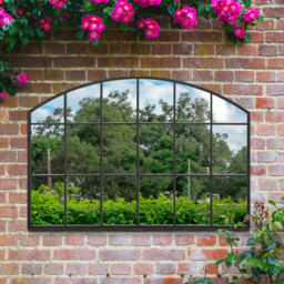 Arcus Overmantle Arch Wall Garden Mirror - Black / 75cm - thumbnail 2