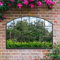 Arcus Overmantle Arch Wall Garden Mirror - Black / 75cm - thumbnail 1
