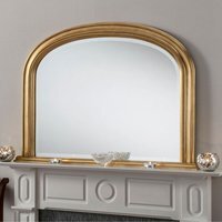 Amelia Arched Overmantle Mirror - Gold