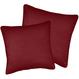 Pair of Soft Velvet Cushion Covers - Cases Only - Red / 43cm - thumbnail 2