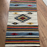 Kalaya Handloom Kilim Rug, 60 x 110cm - White - thumbnail 1