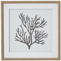 Coral Silhouette Art In Beaded Frame - Brown - thumbnail 2