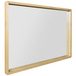 Solid Oak Rounded Corner Wall Mirror - Brown - thumbnail 5