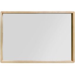 Solid Oak Rounded Corner Wall Mirror - Brown - thumbnail 4