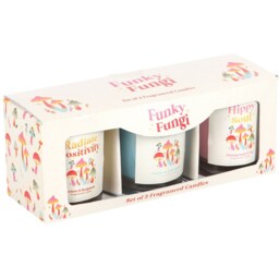 Set of 3 Funky Fungi Mushroom Votive Candles - White - thumbnail 4