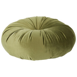 Round Velvet Cushion - Green - thumbnail 3