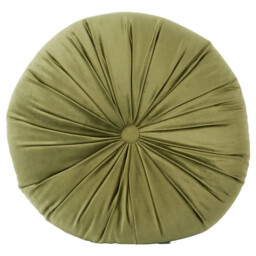 Round Velvet Cushion - Green - thumbnail 2