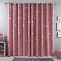 Galaxy Star Eyelet Blackout Curtains - Pink / 182cm / 167cm - thumbnail 1