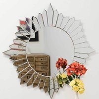 MirrorOutlet Sunburst All Glass Modern Design Round Mirror 80 x 80 CM - All glass - image 1