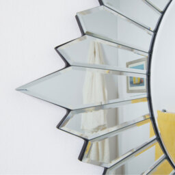 MirrorOutlet Sunburst All Glass Modern Design Round Mirror 80 x 80 CM - All glass - thumbnail 3