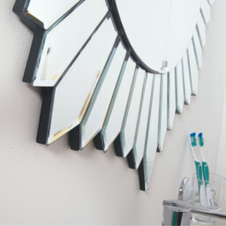 MirrorOutlet Sunburst All Glass Modern Design Round Mirror 80 x 80 CM - All glass - thumbnail 4
